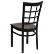 Bowery Hill Black Window Back Dining Chair in Mahogany