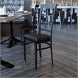 Bowery Hill Window Back Metal Dining Chair in Black