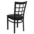 Bowery Hill Window Back Metal Dining Chair in Black