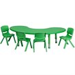 Bowery Hill Plastic Green Activity Table Half-Moon Adjustable 65