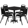 Bowery Hill 5 Piece Square Laminate Table Set in Black