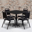 Bowery Hill 5 Piece Square Laminate Table Set in Black