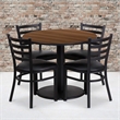 Bowery Hill 5 Piece Restaurant Dining Set in Black and Walnut
