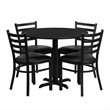 Bowery Hill 5 Piece Round Laminate Table Set in Black