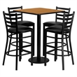 Bowery Hill 5 Piece Square Table Set in Black and Natural