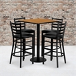 Bowery Hill 5 Piece Square Table Set in Black and Natural
