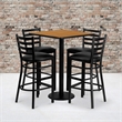 Bowery Hill 5 Piece Square Table Set in Black and Natural
