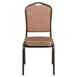 Bowery Hill Transitional Fabric/Metal Crown Back Banquet Stacking Chair in Gold