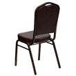 Bowery Hill Vinyl/Metal Crown Back Banquet Stacking Chair in Brown