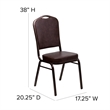 Bowery Hill Vinyl/Metal Crown Back Banquet Stacking Chair in Brown