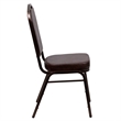 Bowery Hill Vinyl/Metal Crown Back Banquet Stacking Chair in Brown
