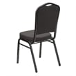 Bowery Hill Fabric/Metal Crown Back Banquet Stacking Chair in Gray