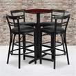 Bowery Hill 5 Piece Round Table Set in Mahogany and Black