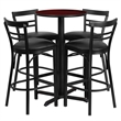 Bowery Hill 5 Piece Round Table Set in Mahogany and Black