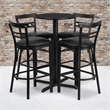 Bowery Hill 5 Piece Round Laminate Table Set in Black