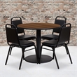 Bowery Hill 5 Piece Round Table Set in Walnut and Black