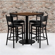 Bowery Hill 5 Piece Square Table Set in Walnut and Black
