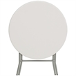 Bowery Hill Metal/Plastic Non-Locking Legs Round Folding Table in Granite White