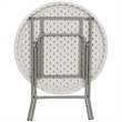 Bowery Hill Metal/Plastic Non-Locking Legs Round Folding Table in Granite White