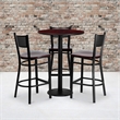 Bowery Hill 4 Piece Round Table Set in Mahogany and Black