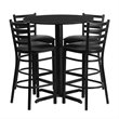 Bowery Hill 5 Piece Round Laminate Table Set in Black