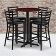 Bowery Hill 5 Piece Round Table Set in Black and Mahogany