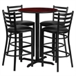 Bowery Hill 5 Piece Round Table Set in Black and Mahogany