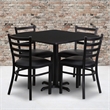 Bowery Hill 5 Piece Square Laminate Table Set in Black