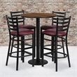 Bowery Hill 5 Piece Round Table Set in Walnut and Black