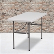 Bowery Hill Granite Plastic Folding Table in White