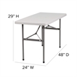 Bowery Hill Granite Plastic Folding Table in White