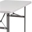 Bowery Hill Granite Plastic Folding Table in White
