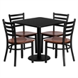 Bowery Hill 5 Piece Square Laminate Table Set in Black
