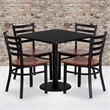 Bowery Hill 5 Piece Square Laminate Table Set in Black
