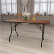 Bowery Hill Rectangular Folding Banquet Table in Black