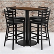 Bowery Hill 5 Piece Rectangular Table Set in Black and Walnut