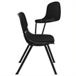 Bowery Hill Padded Ergonomic Shell Stacking Folding Chair in Black