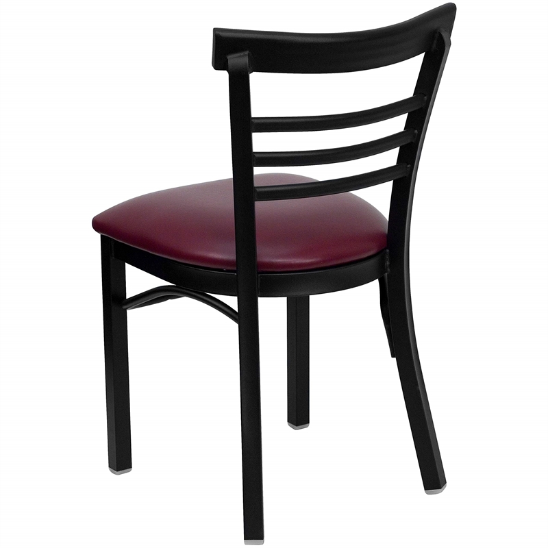 Bowery Hill Black Ladder Back Dining Chair in Cherry