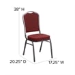 Bowery Hill Stacking Banquet Stacking Chair in Burgundy