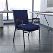 Bowery Hill Upholstered Stacking Chair in Navy