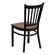 Bowery Hill Black Back Metal Dining Chair in Cherry