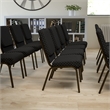 Bowery Hill Stacking Church Stacking Chair in Beige
