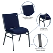 Bowery Hill Fabric/Metal Multipurpose Stacking Guest Chair in Navy