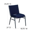 Bowery Hill Fabric/Metal Multipurpose Stacking Guest Chair in Navy