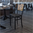 Bowery Hill Industrial Vinyl/Metal Slat Back Dining Chair in Black