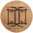 Bowery Hill Wood/Metal Round Folding Banquet Table in Black/Natural
