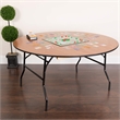 Bowery Hill Wood/Metal Round Folding Banquet Table in Black/Natural