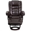 Bowery Hill LeatherSoft Brown Recliner Contemporary Plush Arms 41