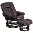 Bowery Hill LeatherSoft Brown Recliner Contemporary Plush Arms 41