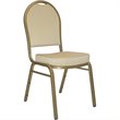 Bowery Hill Dome Back Banquet Stacking Chair in Beige